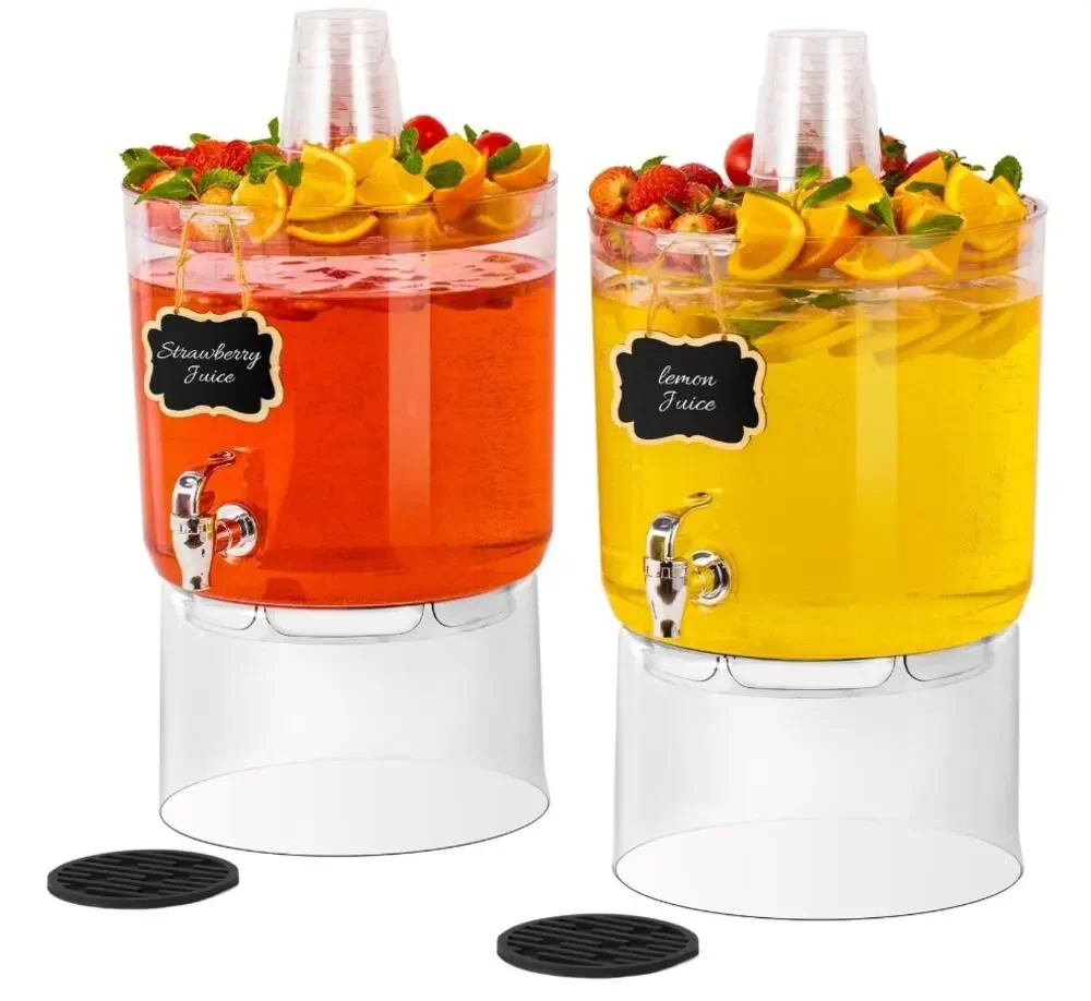 MiraFure 2-Pack 2-Gallon Drink Dispensers with Stands & Spigots NEW